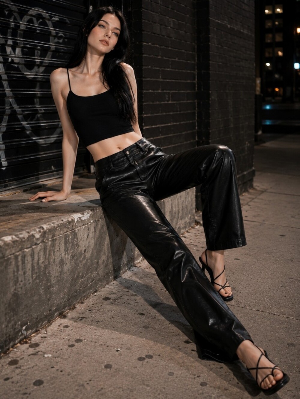 Hunter & Brown Black Faux Leather Pants - Size Medium - NWOT